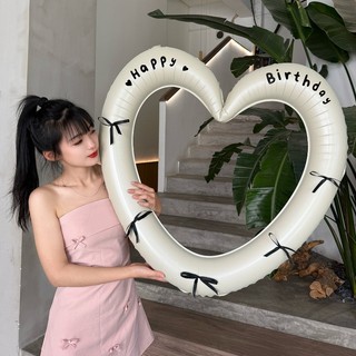 40 Inch Nơ Trái Tim Tình Yêu Bóng Chúc Mừng Sinh Nhật Lễ Tình Nhân Trang Trí Bóng Ảnh Nền Trang Trí