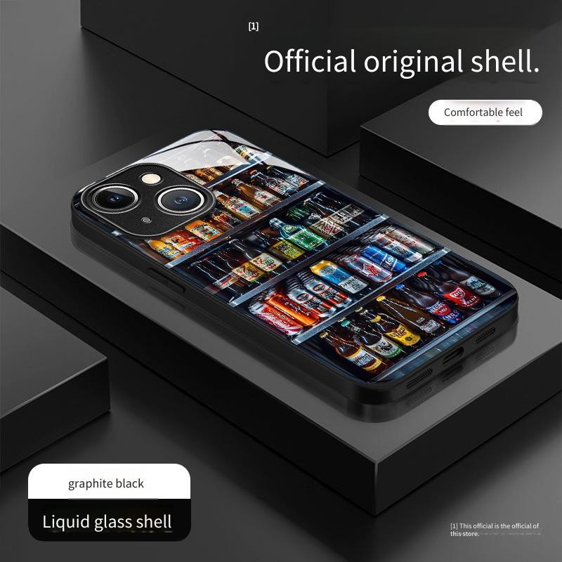 Ốp điện thoại IPhone 16 Vỏ bảo vệ Glass Cola Summer Soda I16 Pro max có dây buộc Tủ lạnh 15 Pro 14PM Vỏ bảo vệ chống sốc