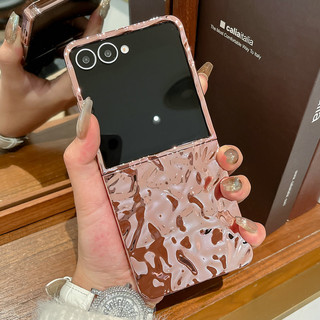 Ốp điện thoại gấp cho Samsung Galaxy Z Flip7 Flip6 Flip5 Flip4 Flip3 Vỏ điện thoại tpu cứng gợn nước mạ điện