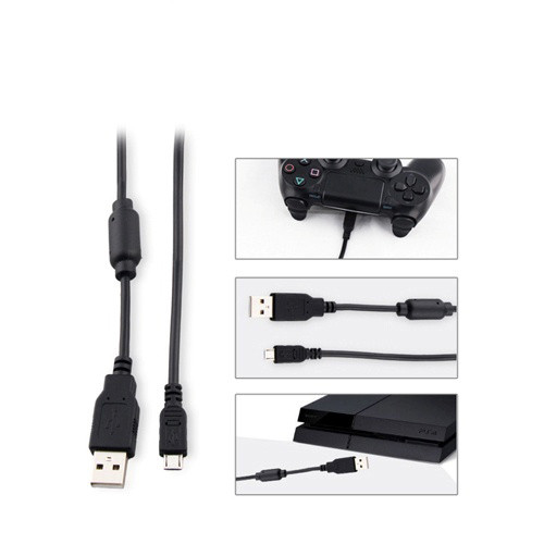 Dây Cáp Sạc USB 2m Cho Tay Cầm PS4 – Cổng Micro USB Chống Đứt Gãy