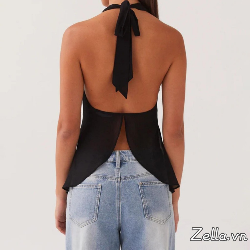 Áo Tank Nữ Mùa Hè Màu Trơn Cổ Chữ V Sâu Thắt Dây Cổ Áo Vest Thường Ngày