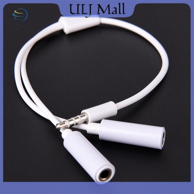 ULJ 3.5mm AUX Audio Mic Splitter Cáp Tai nghe Bộ chuyển đổi tai nghe Nam sang Nữ.