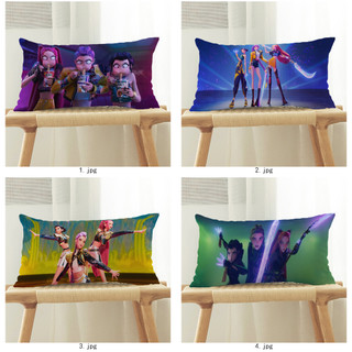 KPop Demon Hunters Vỏ gối hình chữ nhật bằng Polyester in một mặt, Vỏ đệm, Trang trí ghế Sofa tại nhà (Không có lõi)