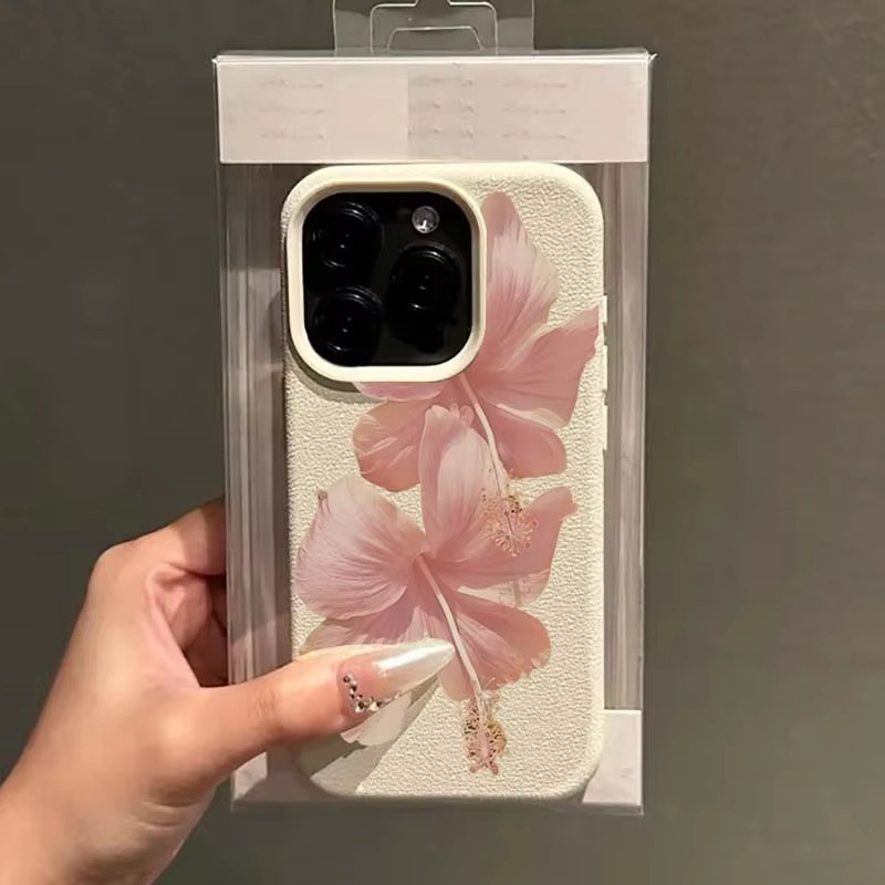Dành Cho iPhone 11 16 15 Pro Max 16e 14 11 12 13 15 Pro XR XS Max X 14 Plus Tranh Sơn Dầu Họa Tiết Hoa Lichee Mềm Siliocne Chống Sốc