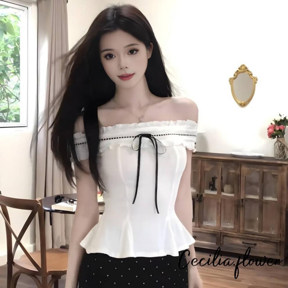 Áo trễ vai nữ không tay, thiết kế slim fit, buộc dây - Phù hợp dạo phố và dự tiệc