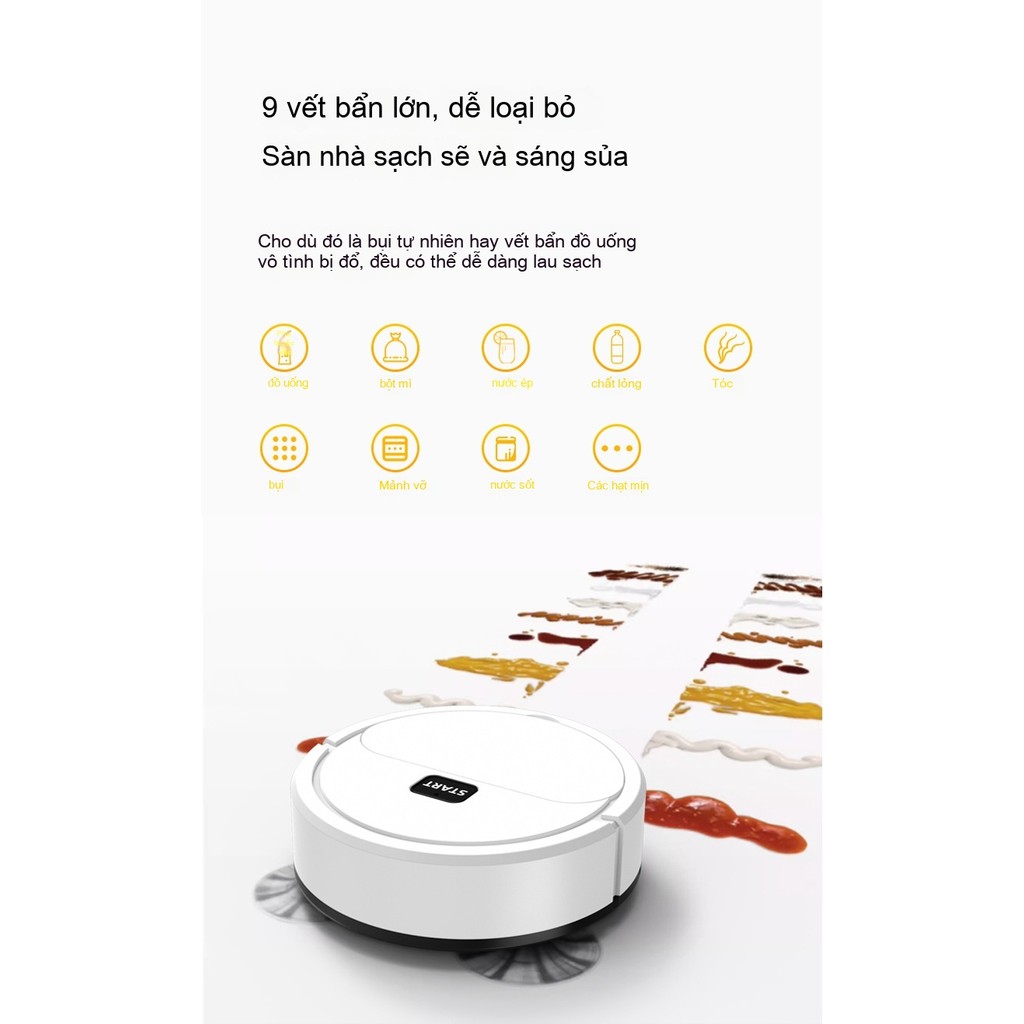 Robot quét Mini tự động-Máy hút bụi lười quét ba trong một, Máy làm sạch thông minh, Thiết yếu gia dụng