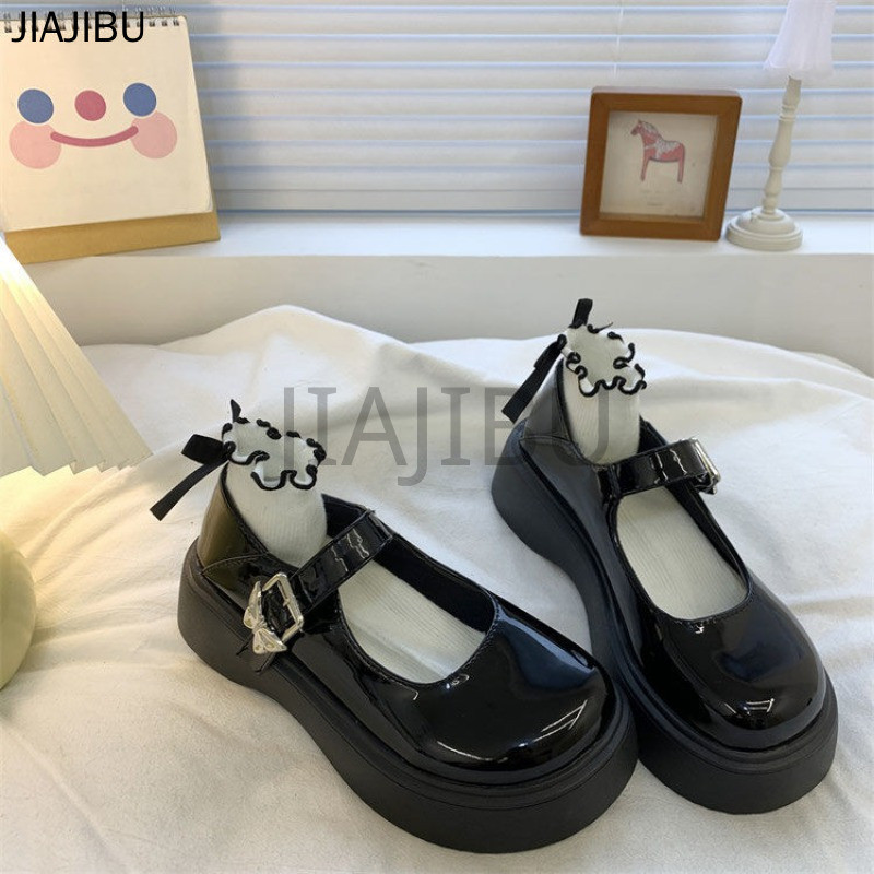 Size 34-46 Giày Nữ Cỡ Lớn Giày Học Sinh JK Màu Đen Nhật Bản Dành Cho Nữ Sinh Trung Học 45 Giày Da Màu Be Mũi Tròn Chống Trượt Phong Cách Sinh Viên Anh 44 Korean Fashion Platform Lolita Mary Jane Shoes 43 Giày Ngón Chân Cái 42 Giày Công Chúa Pháp