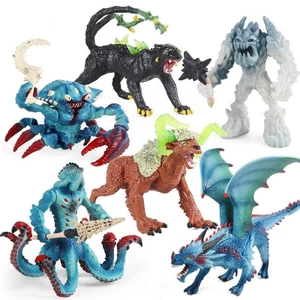 Mô phỏng trẻ em Warcraft Mô hình quái vật Đồ chơi Panther Monster Octopus Monster Water Cua Monster Stone Bull Monster Ice Demon Fighting Turtle 3V7A