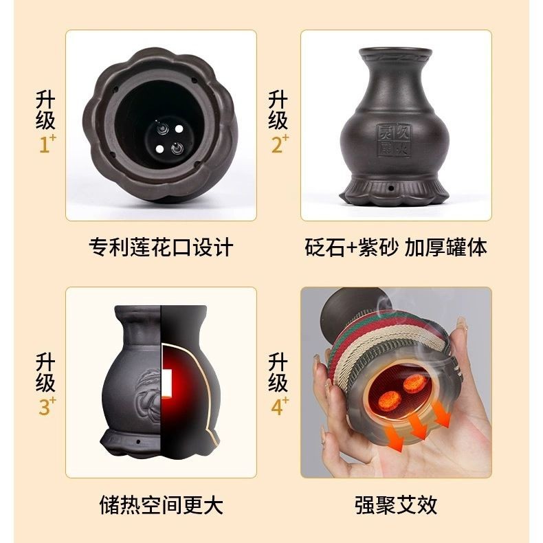 ❈ ♧ ❈ ❈ ❈ ❈ ❈ ❈ ❈ ❈ ❈ ❈ ❈ ❈ ❈ ❈ ❈ ❈ ❈ ❈ ❈ ❈ ❈ ❈ ❈ ❈ ❈ ❈ Bianshi Moxibustion Jar Gốm Đất sét tím Cạo và cạo Cốc tích hợp Hai ❈ ❈ ❈ ❈