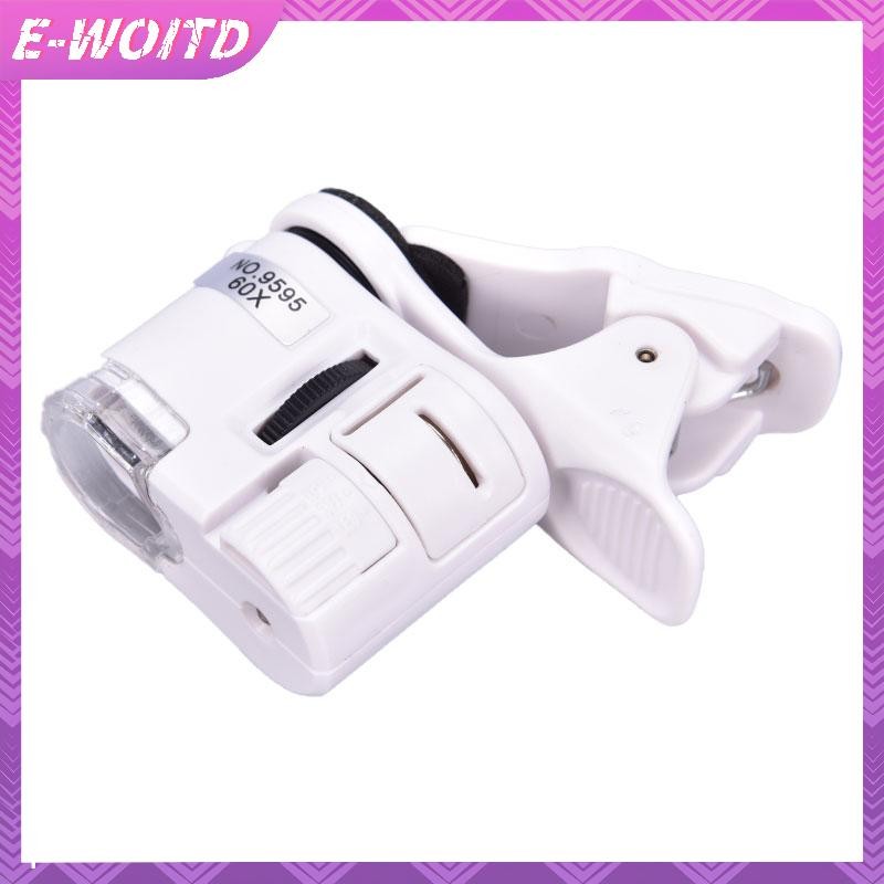 E-WOITD Kính lúp điện thoại di động 60X Dụng cụ LED đa năng có kẹp Camera vi mô HNVN