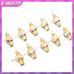 E-woitd 10 Chiếc Bảng Gắn Mạ Vàng RCA Nữ Cắm Jack Âm Thanh Ổ Cắm Khuếch Đại HNVN