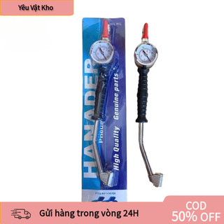【COD】Tay Bơm Lốp Xe Có Đồng Hồ – Cong 2 Đầu, Bơm Hơi Chính Xác, Dễ Dùng