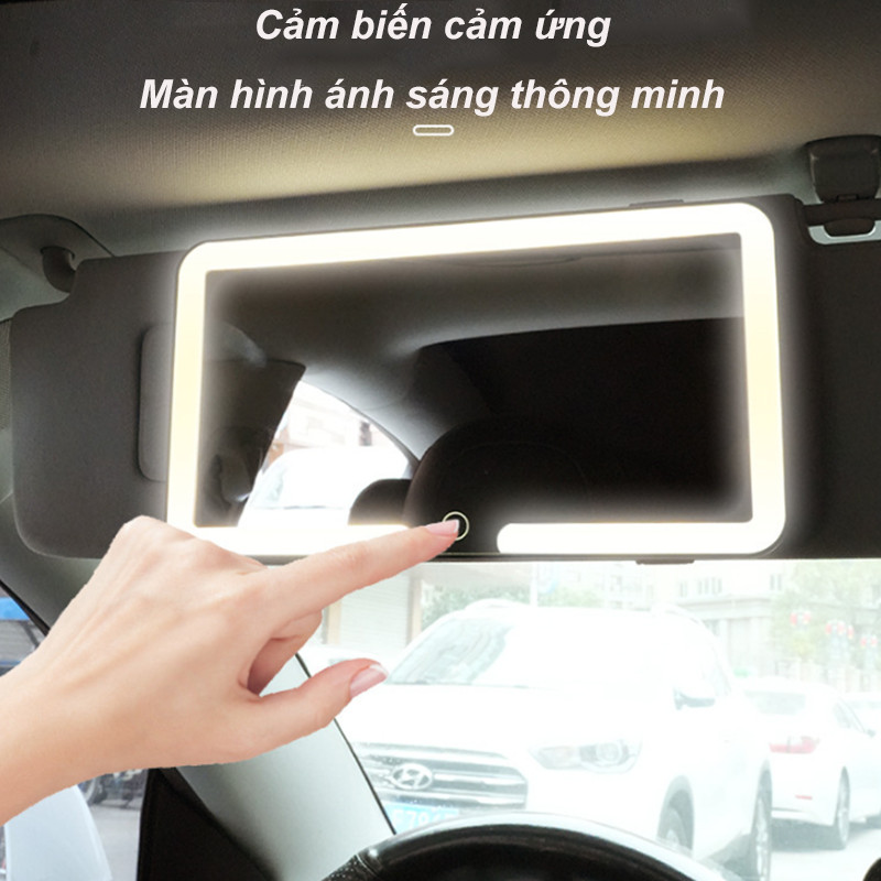Gương trang điểm LED ô tô Ba bánh răng Điều chỉnh tấm che nắng Tấm che nắng，Hình ảnh HD