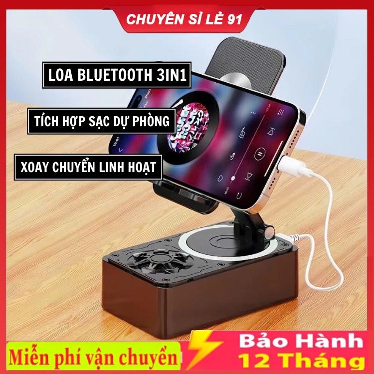 Loa Bluetooth K1 Loa 3 Trong 1 Tích Hợp Sạc Dự Phòng , Làm Loa Phát Nhạc, Giá Đỡ Điện Thoại Chống Trượt Có Thể Gập Lại