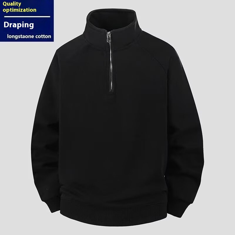 Áo nỉ cổ Polo nửa-Zip unisex mềm mại và bền bỉ, phù hợp mặc hàng ngày