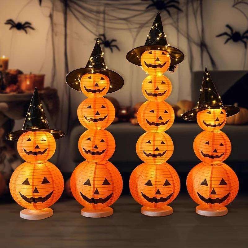 Halloween Bí Ngô Đèn Lồng Trang Trí Cửa Hàng Mua Sắm Trung Tâm Influencer Đồng Hồ Thẻ Cảnh Không Khí Trang Trí Sự Kiện Đạo Cụ Trang Trí 8.15 BRG1