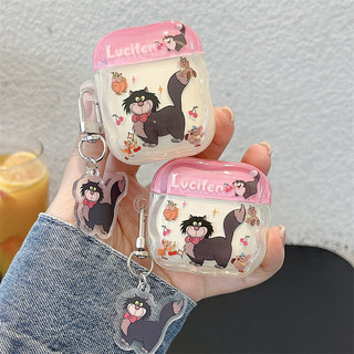 Cat Lucifer cho AirPods 1 / 2 3 Pro Pro Pro2 Airpod4 Bộ tai nghe Vỏ bảo vệ Bluetooth không dây AirPods Pro 3 4 Vỏ bảo vệ tai nghe