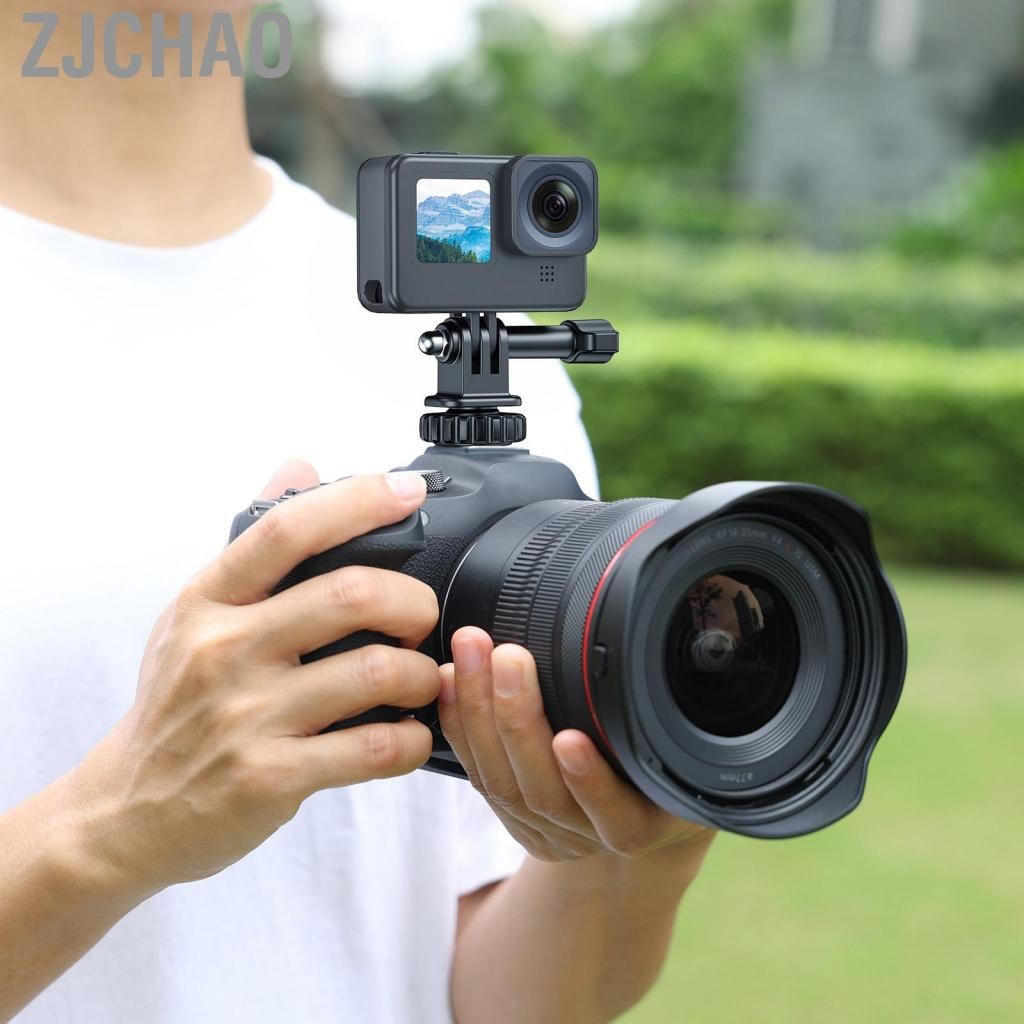Zjchao AMIREUX-VN VRIG AC24 CAMERA THỂ THAO ĐỘNG VẬT ĐIỀU KHIỂN THÁNG NĂNG ĐIỀU KIỆN 180 ° có thể điều chỉnh bằng chân ba chân vít 1/4 inch cho GoPro Hero 12/11/10/9/8