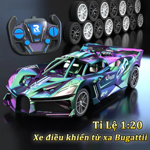 Xe điều khiển từ xa Bugattii 1:20, ô tô điều khiển làm quà tặng sinh nhật cho bé, Chất Liệu Nhựa ABS Cao Cấp
