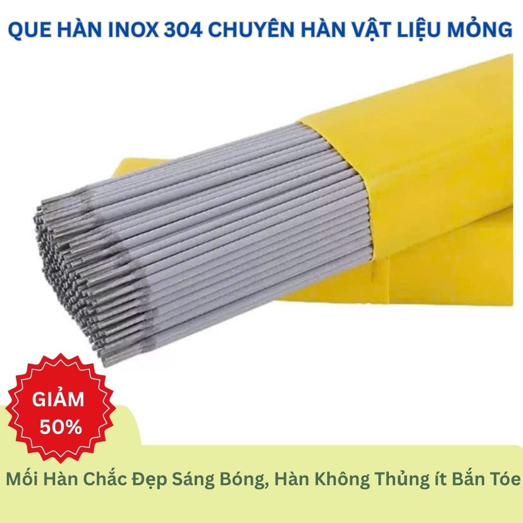 Hộp 50 Que Hàn Inox 304 - dày 2.0mm Cho Vật Liệu Mỏng Chuyên Dụng Dài ...