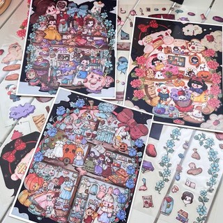 Senyu Senxiang 8.0 Cảnh Quan Dán Thu Nhỏ Cảnh Dán 3D Handmade Ba Chiều Cắt Dán Sổ Tay