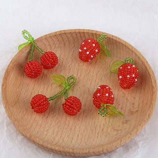 Hạt Gạo Ngọt Hạt Pha Lê Dệt Anh Đào Nhỏ Dâu Lá Xanh Mặt Dây Chuyền DIY Handmade Bông Tai Phụ Kiện Vật Liệu