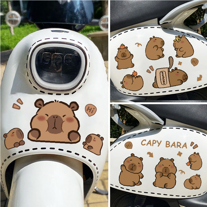 Capybara nhãn dán trang trí chống nước xe máy hoạt hình dễ thương nhãn dán xe hơi sửa đổi vẻ đẹp xe máy nhãn dán xe máy chống thấm nước