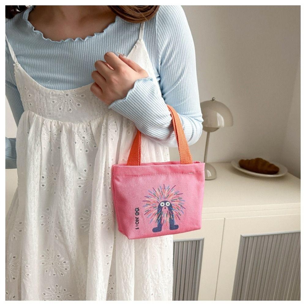 [Vận chuyển nhanh] Túi vải nhỏ gọn, Túi ăn nhẹ cầm tay Túi nhỏ Túi xách nữ, Túi Tote Mini phong cách Hàn Quốc
