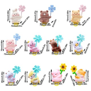 DAYBREAK Xe đạp cao su gãy gió, Capibara Búp bê động vật lợn nhỏ dễ thương Trang trí cối xay gió, Trang trí xe máy vui nhộn Phim hoạt hình Capibara Tay lái xe đạp Đồ trang trí