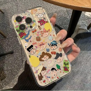 Anime Crayons Shin-chans Ốp Điện Thoại Ngộ nghĩnh Cho iPhone 13 12 Mini Pro Max 11 Vỏ Hoạt Hình Dễ Thương Mềm TPU Trong Suốt Nhật Bản