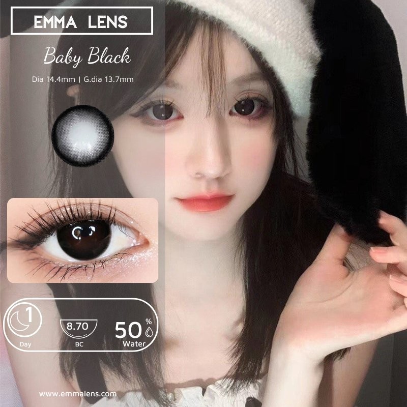 Kính Áp Tròng 1 Ngày Baby Black | Lens 1 Day Đen Baby | Emma Lens