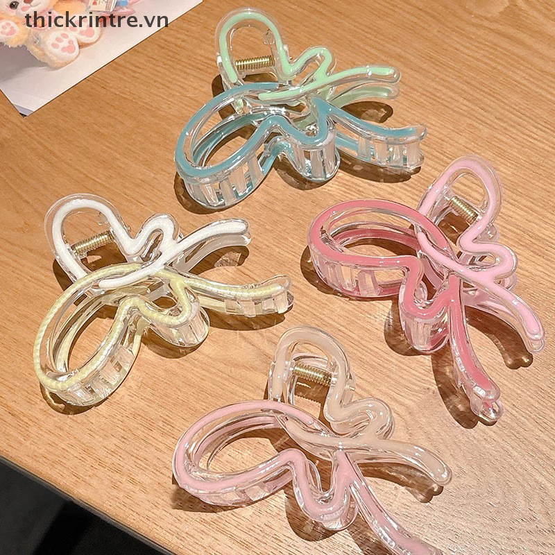 THI Gradient Màu Kẹp Tóc Cho Nữ Hairgrips Acrylic Vuốt Tóc Kẹp Tóc Phụ Kiện Tóc Thanh Lịch Bé Gái Mũ VN