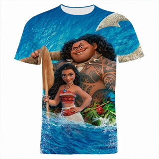 Phim Mùa Hè Nam 3D In Hình Áo Thun Moana Bé Trai Bé Gái Trẻ Em Hoạt Hình Áo Thun Nữ Tay Ngắn Nam Áo Tee Áo
