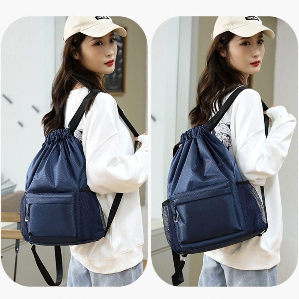 Ba lô dây rút ROLY, Ba lô đa năng dây rút Nylon, Túi du lịch 5 màu chống thấm nước thời trang Unisex