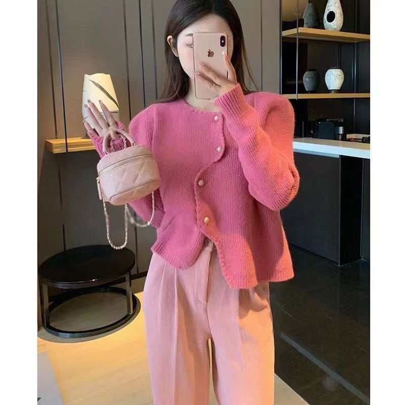 Áo khoác Cardigan len dệt kim thiết kế khuy cài lệch hottrend hàng QCCC xu hướng Hàn Quốc BA SP58