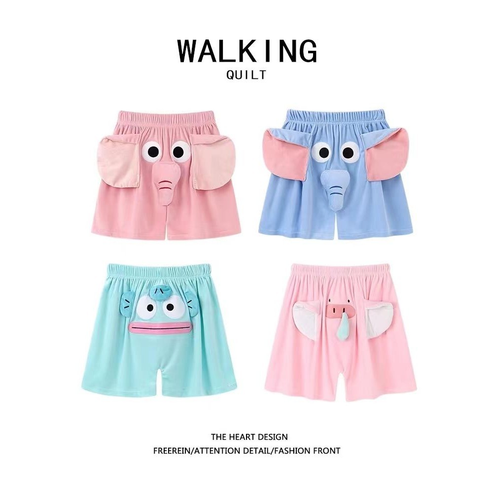 Dễ Thương Voi Vui Quần Short Hồng Nhỏ Voi Nốt Nhỏ Piggy Dumbo Bộ Đồ Ngủ Quần Short Cặp Đôi Bộ Đồ Ngủ