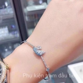 Tại Chỗ Goodscan Màu Xanh Biểu Tượng Vòng Đeo Tay Phụ Nữ Có Thể Điều Chỉnh Pha Lê Quà Tặng Đồ Trang Sức Bạc Không Phai Phai Ngọc Trai