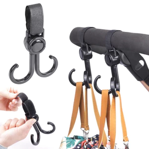（ 2 Cái）Đồ Đa Năng Móc Đôi Treo Đồ Đa Năng Gắn Xe Đẩy, Xe Đạp, Ôtô Xoay 360 Độ Chống Rơi Tiện Dụng-GIOVA