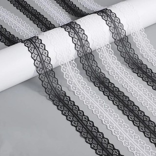 Ren bện dây giày 2.9cm rộng, kiểu phẳng lạ mắt, đen/trắng, dài 1 sợi, dùng cho ba lê/thể thao/giày tập luyện