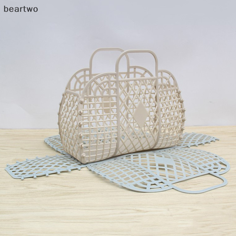 < Beartwo > Giỏ tắm có thể tháo rời Giỏ tắm bằng nhựa Phòng tắm Giỏ đựng đồ giặt rỗng Đẹp