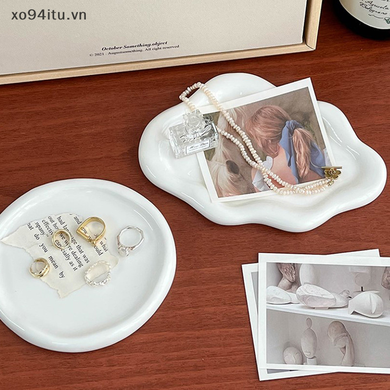 Xoitu Món Ăn Trang Sức Sáng Tạo Hình Đám Mây Tấm Gốm Khắc Thạch Cao Trang Trí Đồng Hồ Chìa Khóa Khay Đựng Hộ Gia Đình Lưu Trữ VN