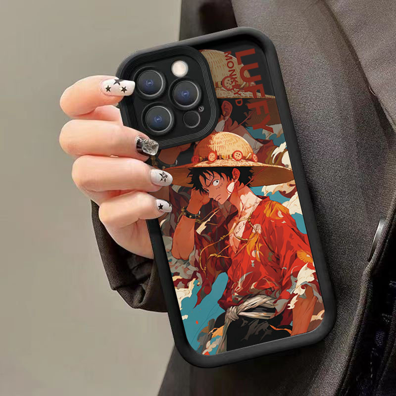 Vỏ Tương Thích Cho iPhone 16 15 14 13 12 11 Pro Max iPhone XS Max X XR 8 7 Plus 12 13 Mini SE2020 2022 Anime One Piece Cool Zoro Luffy Soft Matte Vỏ Silicon Chống Sốc