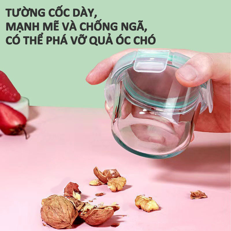 Hộp Trữ Đông Đồ Ăn Dặm Cho Bé Chất Liệu Thủy Tinh An Toàn,cốc nấu cháo thủy tinh cao cấp chịu nhiệt an toàn