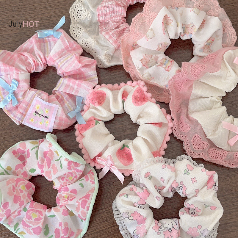 Julyhot Thanh Lịch In Ren Cạnh Rộng Scrunches Dành Cho Nữ Cô Gái Dây Buộc Tóc Ngọt Ngào Dễ Thương Tinh Tế Tóc Thời Trang Phụ Kiện Tóc Quà Tặng Massivedeals