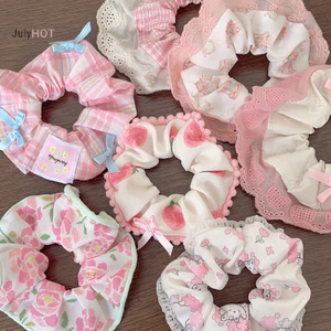Julyhot Thanh Lịch In Ren Cạnh Rộng Scrunches Dành Cho Nữ Cô Gái Dây Buộc Tóc Ngọt Ngào Dễ Thương Tinh Tế Tóc Thời Trang Phụ Kiện Tóc Quà Tặng Massivedeals