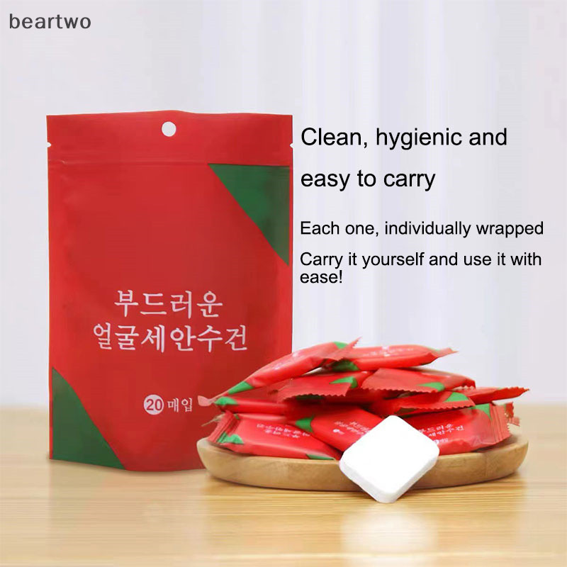 < Beartwo > 20 Chiếc Khăn Nén Khăn Máy Tính Bảng Khăn Di Động Dùng Một Lần Có Thể Tái Sử Dụng Khăn Dày Phong Cách Nén Đẹp