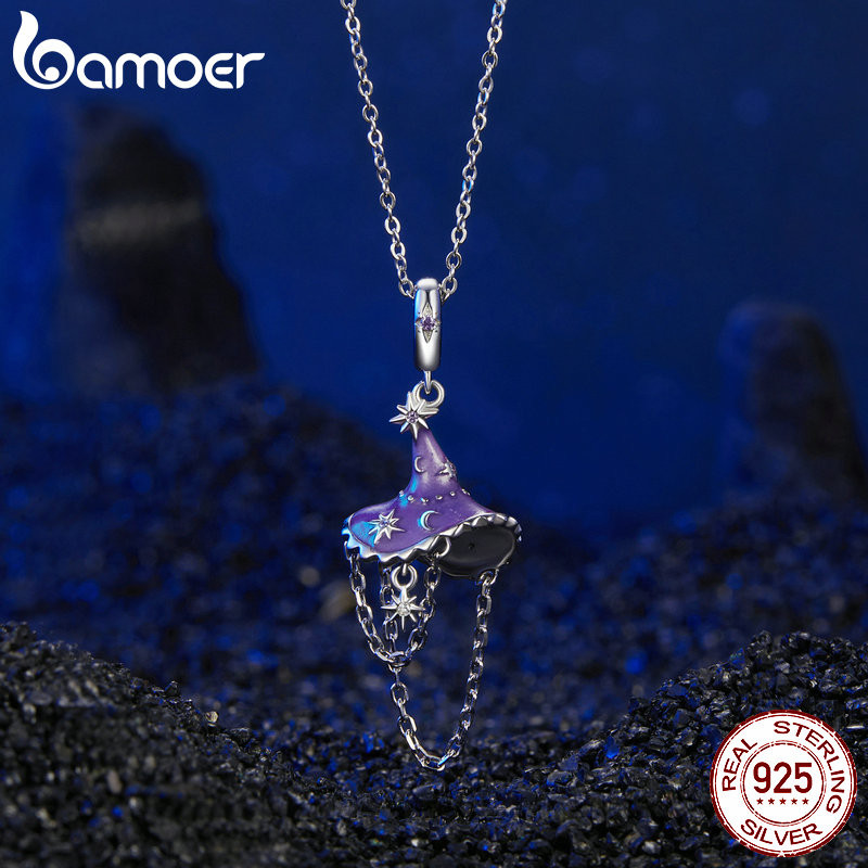 Mũ phù thủy dạ quang Bamoer 925 Sterling Sliver Charm cho vòng tay
