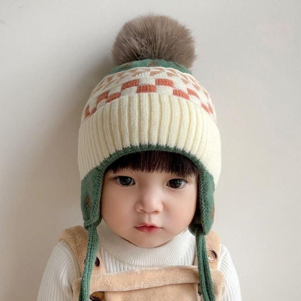 Mũ bảo vệ tai TPKSF98, Len mềm ​​Mũ ấm áp cho bé, Mũ ấm áp mùa đông cho trẻ mới biết đi