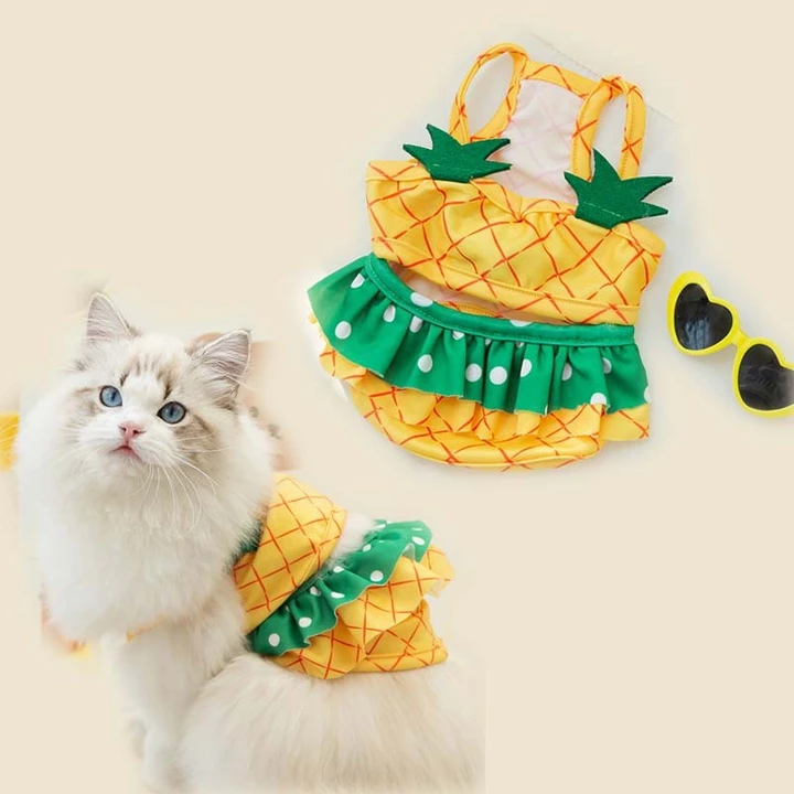 Đồ Bơi Cho Chó Hình Dứa Bikini Sling Đồ Bơi Thú Cưng Chó Quần Áo Mùa Hè Mèo Đầm Dễ Thương Sling Đầm Bikini Thú Cưng Đồ Bơi