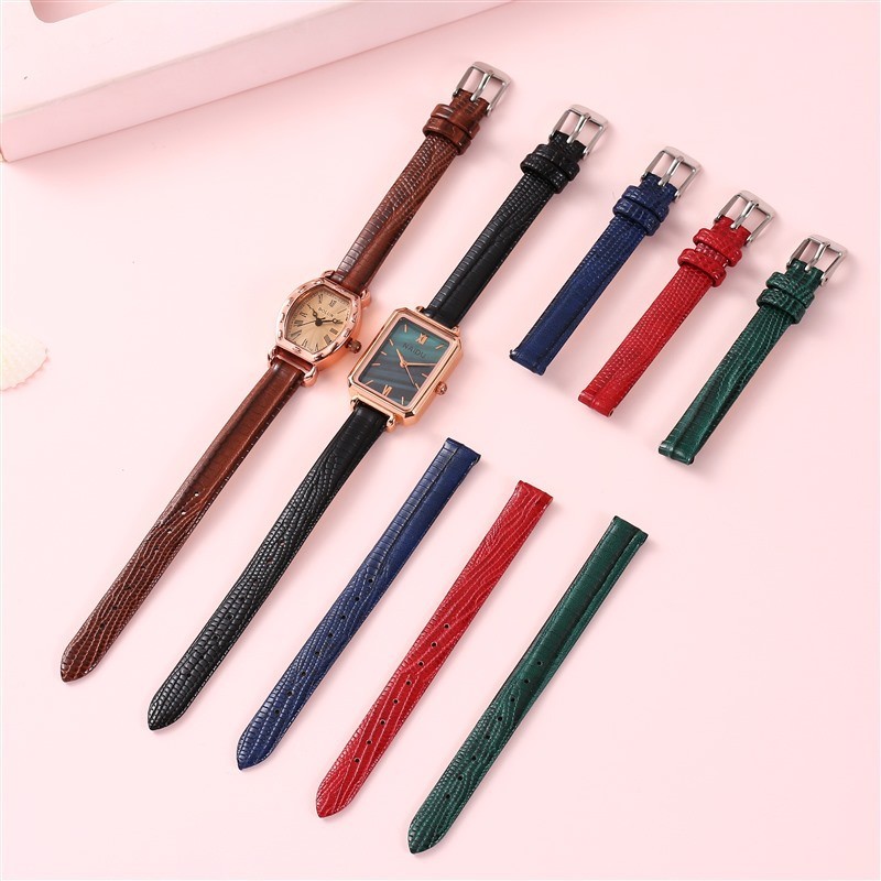 Dây đồng hồ nữ da họa tiết cá sấu 8–16mm cho Lola, dây nhỏ, phù hợp đồng hồ thạch anh